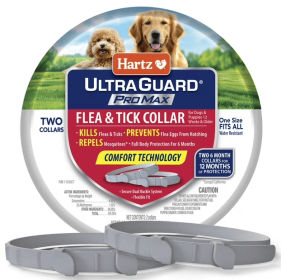 Hartz UltraGuard ProMax Flea & Tick Collar for Dogs & Puppies with Comfort Technology, Gray, 2 Pack