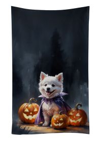 American Eskimo Puppy Halloween Kitchen Towel Dish Cloths Guest Hand Towel Decorative Bathroom Towel for Face,Tea, Dishcloth, Kitchen and Bath