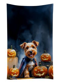 Airedale Terrier Puppy Halloween Kitchen Towel Dish Cloths Guest Hand Towel Decorative Bathroom Towel for Face,Tea, Dishcloth, Kitchen and Bath