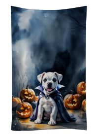 White Boxer Puppy Halloween Kitchen Towel Dish Cloths Guest Hand Towel Decorative Bathroom Towel for Face,Tea, Dishcloth, Kitchen and Bath