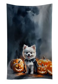 White Pomeranian Puppy Halloween Kitchen Towel Dish Cloths Guest Hand Towel Decorative Bathroom Towel for Face,Tea, Dishcloth, Kitchen and Bath