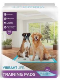 Vibrant Life Training Pads, Dog & Puppy Pads, XXL, 30 in x 36 in, 40 Count